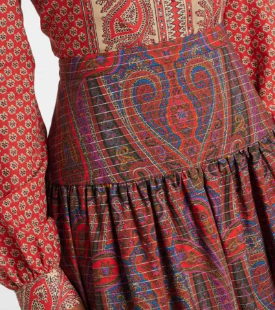 Valentino Printed High-rise Cotton Maxi Skirt In Multi