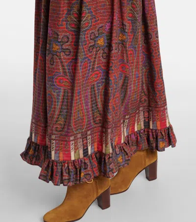 Valentino Printed High-rise Cotton Maxi Skirt In Multi