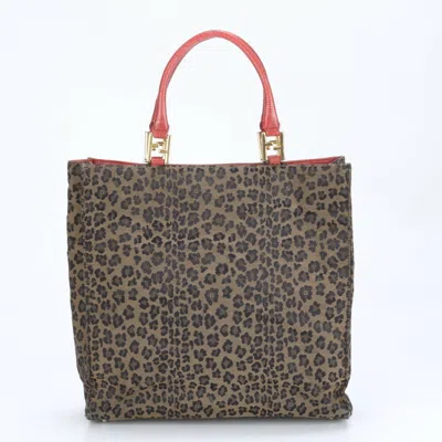 Pre-owned Fendi Brown Leather Canvas Shoulder Bag ()