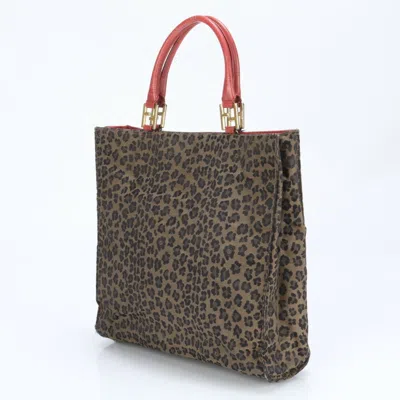 Pre-owned Fendi Brown Leather Canvas Shoulder Bag ()