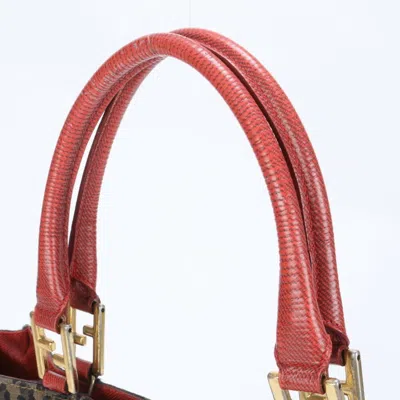 Pre-owned Fendi Brown Leather Canvas Shoulder Bag ()