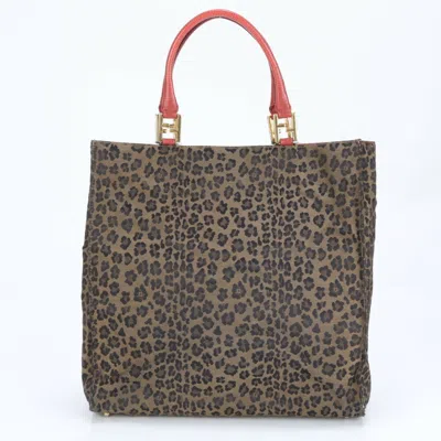 Pre-owned Fendi Brown Leather Canvas Shoulder Bag ()