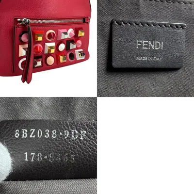 Pre-owned Fendi Multi-color Red Color Leather Metal Backpack ()