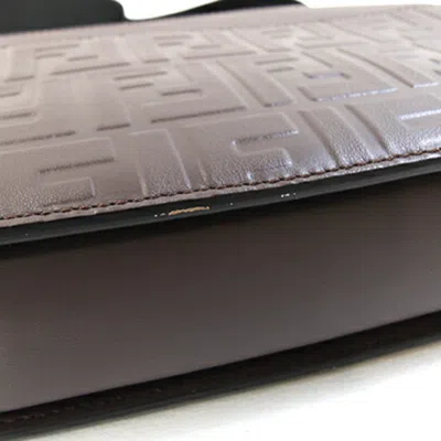 Pre-owned Fendi Zucca Brown Dark Brown Zucca Clutch Bag Shoulder Bag ()