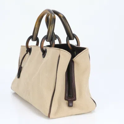 Pre-owned Gucci Beige Brown Leather Canvas Shoulder Bag ()