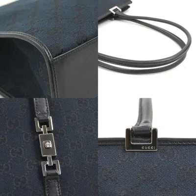 Pre-owned Gucci Black Gg Canvas Leather Shoulder Bag ()