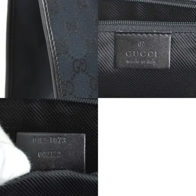 Pre-owned Gucci Black Gg Canvas Leather Shoulder Bag ()