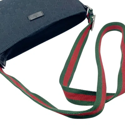 Pre-owned Gucci Black Gg Canvas Shoulder Bag ()