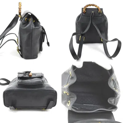 Pre-owned Gucci Black Leather Backpack ()