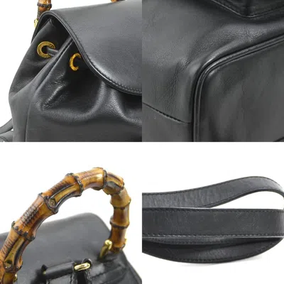 Pre-owned Gucci Black Leather Backpack ()