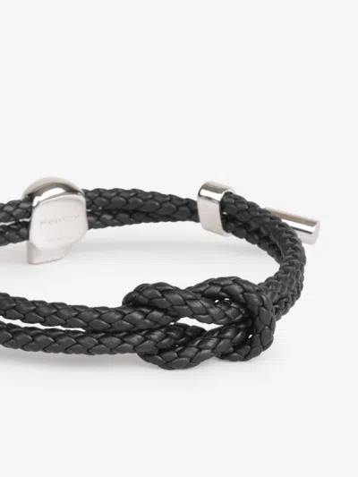 Alexander Mcqueen Skull Braided Bracelet In Black