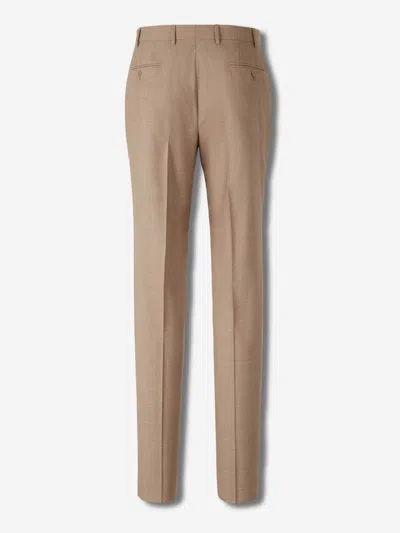 Canali Formal Wool Pants In Brown