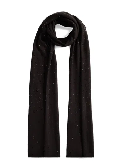 Fabiana Filippi Lightweight Long Rectangular Scarf With Sparkling Finish In Black