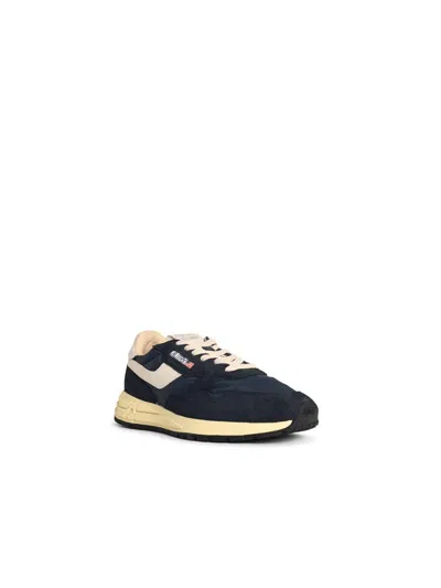 Autry Reelwind Low Suede And Shell Sneakers In Black