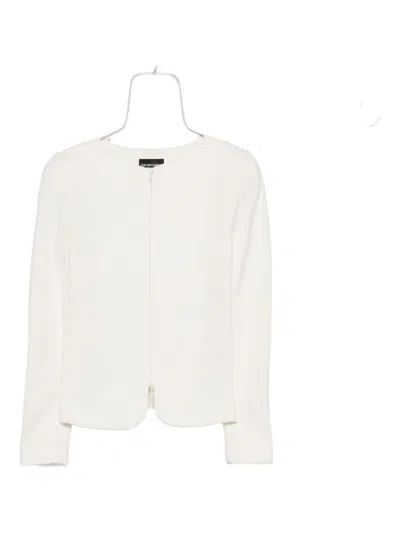 Emporio Armani Herringbone-pattern Zip-up Jacket
