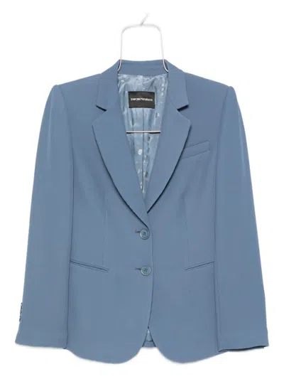 Emporio Armani Single-breasted Blazer Jacket In Blue