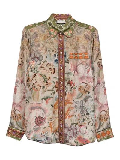 Pierre-louis Mascia Pierre Louis Mascia Printed Silk Shirt In Animal Print