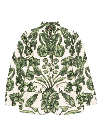 F.r.s For Restless Sleepers For Restless Sleepers Printed Silk Shirt In Green