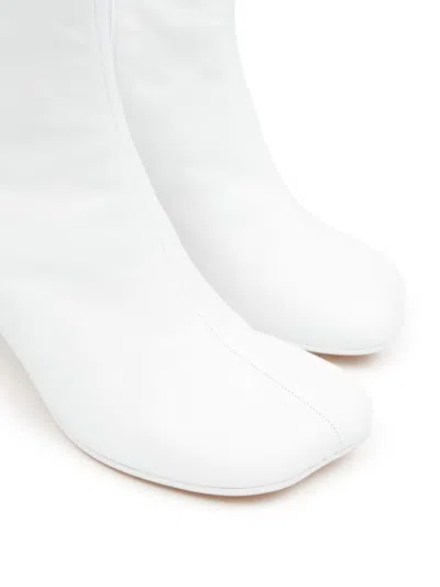 Mm6 Maison Margiela Leather Ankle Boots In White