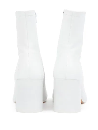 Mm6 Maison Margiela Leather Ankle Boots In White