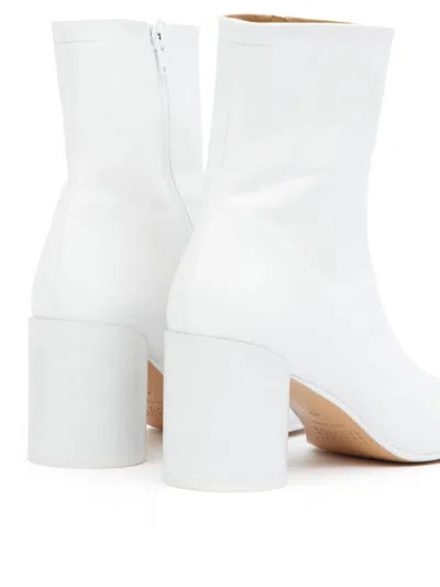 Mm6 Maison Margiela Leather Ankle Boots In White