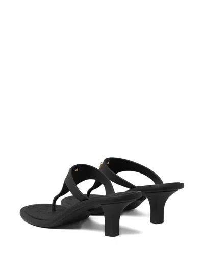 Versace Kitten Heel Thong Sandals With Medusa Detail