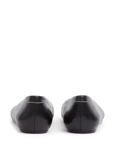 Mm6 Maison Margiela Leather Ballerina In Black
