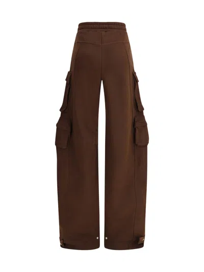 Attico Cargo Sweatpants In Brown