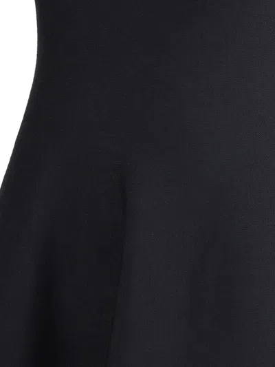 Alexander Mcqueen Women Asymmetric Midi Dress In Black