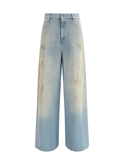 Golden Goose Journey Ws Melody Boyfriend Pant Cotton In Blue