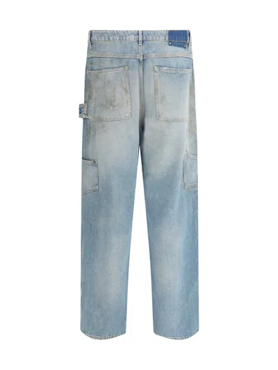 Golden Goose Men Destroyed Denim Cotton Jeans In Blue
