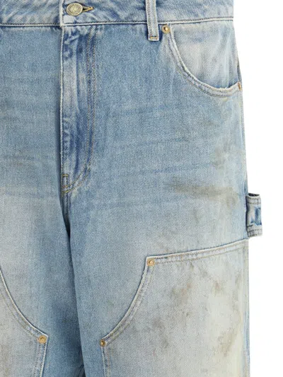 Golden Goose Men Destroyed Denim Cotton Jeans In Blue