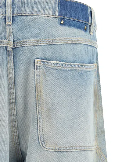Golden Goose Men Destroyed Denim Cotton Jeans In Blue
