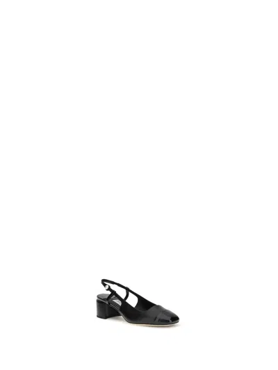 Jimmy Choo Patent Leather Pumps With Slingback And Decorative Button