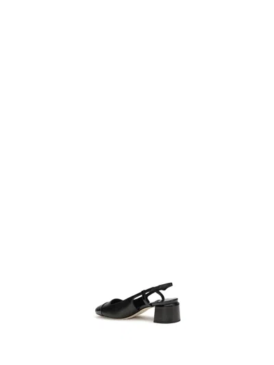 Jimmy Choo Patent Leather Pumps With Slingback And Decorative Button