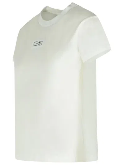 Mm6 Maison Margiela Numeric Cotton Jersey T-shirt In White