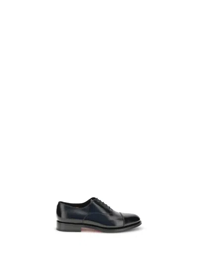 Santoni Man Lace-up Shoes Black Size 9 Leather In Black