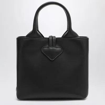Longchamp Mini Structured Top Handle Bag With Detachable Strap In Black