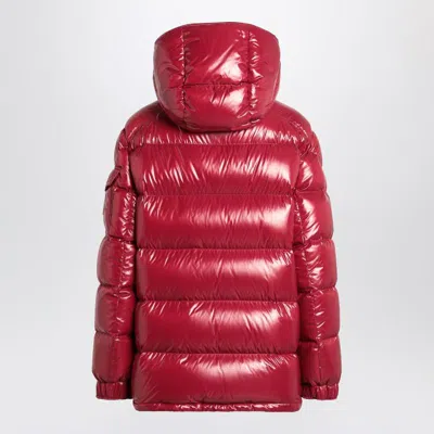 Moncler Ruby Red Down Jacket In Lacquered Nylon Women In Burgundy