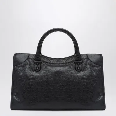 Balenciaga Women Le City Medium Leather Shoulder Bag In Black
