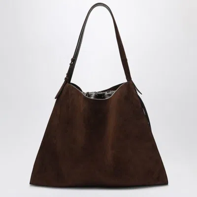 Christian Louboutin Brown Suede Baggy Tote Bag