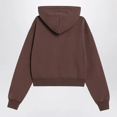 Jacquemus Drawstring Hood Gros-grain Hoodie In Brown
