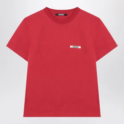 Jacquemus Round Neck Short Sleeve T-shirt In Pink