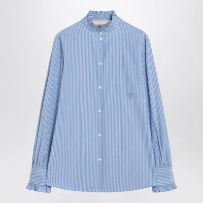 Valentino Garavani Light Striped Shirt In In Blue