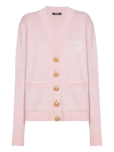 Balmain Silk-cotton Embroidered Cardigan