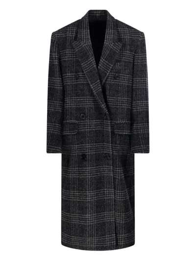 Isabel Marant Étoile Long Checked Double-breasted Notched Lapels Coat