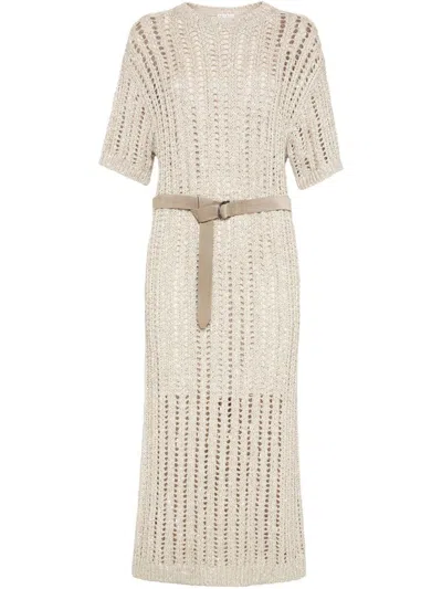 Brunello Cucinelli Beige Dazzling Dress