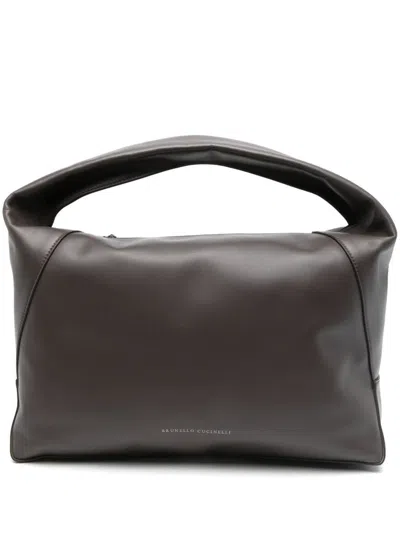 Brunello Cucinelli Hobo Dc Duo Shoulder Bag In Brown