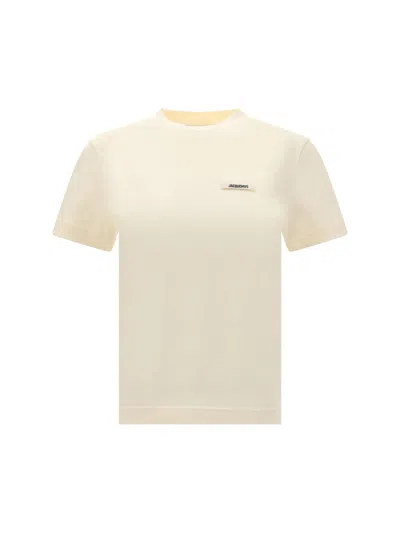 Jacquemus Le Tshirt Gros Grain Short Sleeve In Neutral
