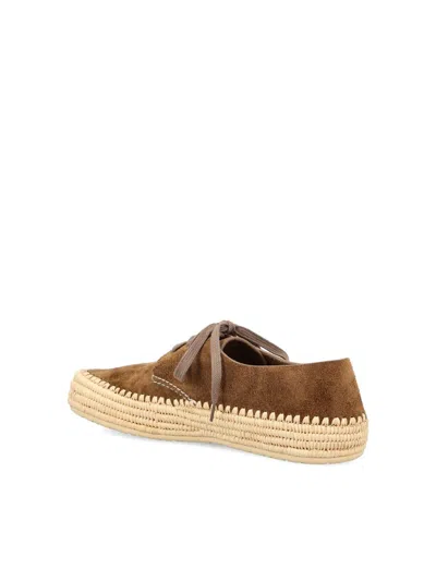 Loewe Rio Lace Up Espadrilles In Suede And Raffia In Brown